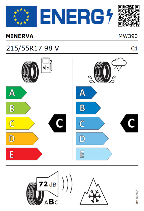 Tyre Label for Minerva Frostrack HP 215/55R17 98V